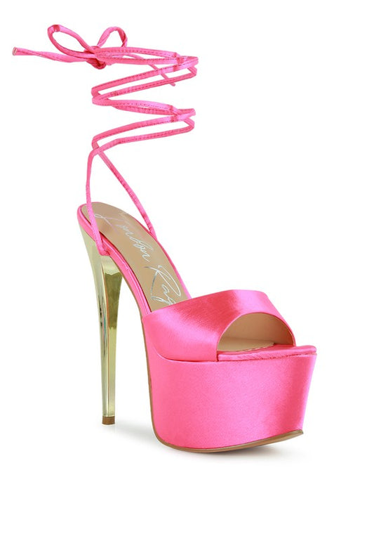 PASSION DRAMATIC PLATFORM LACE-UP HEEL SANDALS - Tigbul's Variety Fashion Shop
