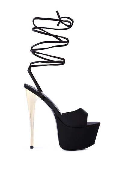 PASSION DRAMATIC PLATFORM LACE-UP HEEL SANDALS - Tigbul's Variety Fashion Shop