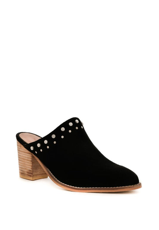 LESLIE STACKED HEEL MULES - Tigbul's Variety Fashion Shop