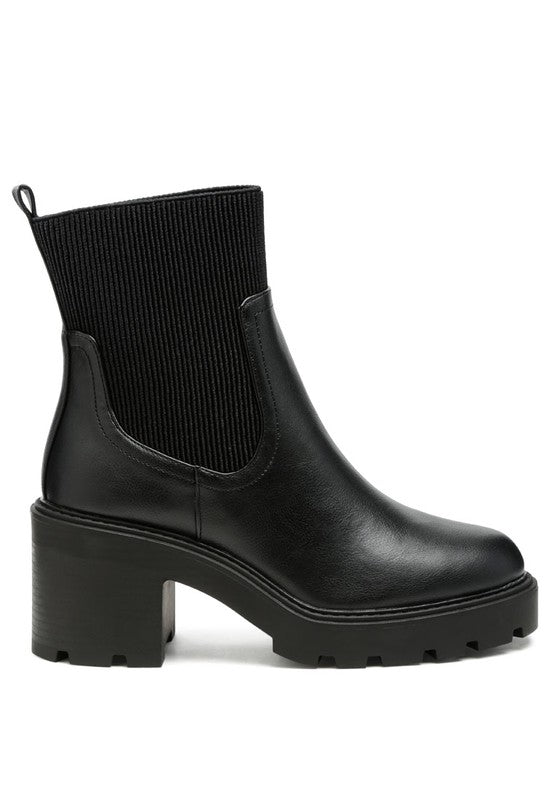 LIAM BLACK SOCK CHUNKY CHELSEA BOOTS - Tigbul's Variety Fashion Shop