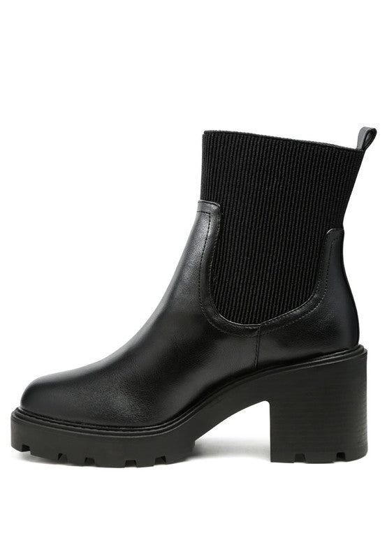 LIAM BLACK SOCK CHUNKY CHELSEA BOOTS - Tigbul's Variety Fashion Shop