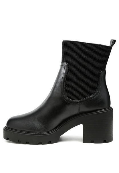 LIAM BLACK SOCK CHUNKY CHELSEA BOOTS - Tigbul's Variety Fashion Shop