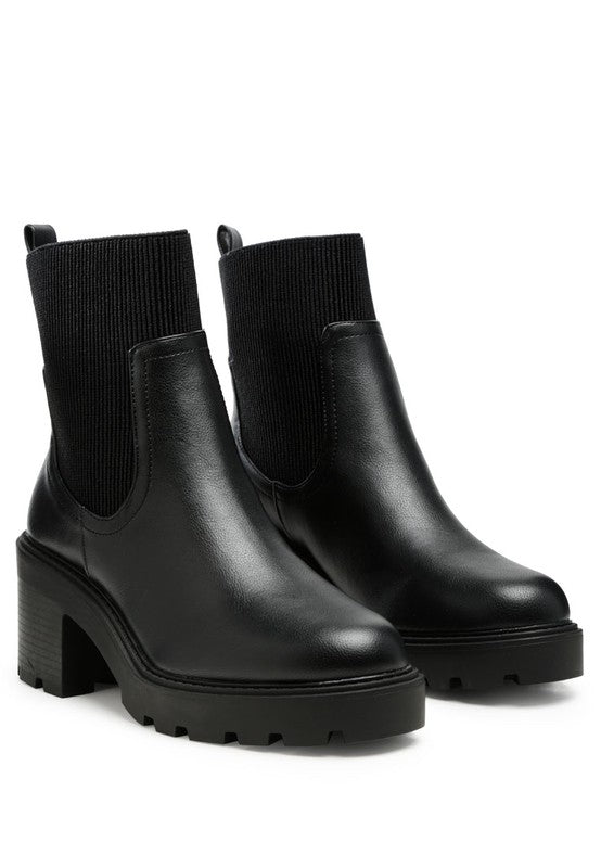 LIAM BLACK SOCK CHUNKY CHELSEA BOOTS - Tigbul's Variety Fashion Shop