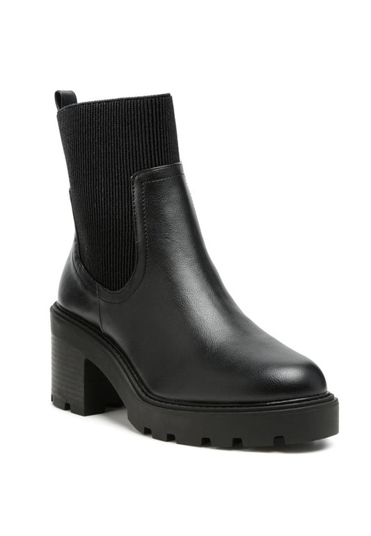LIAM BLACK SOCK CHUNKY CHELSEA BOOTS - Tigbul's Variety Fashion Shop