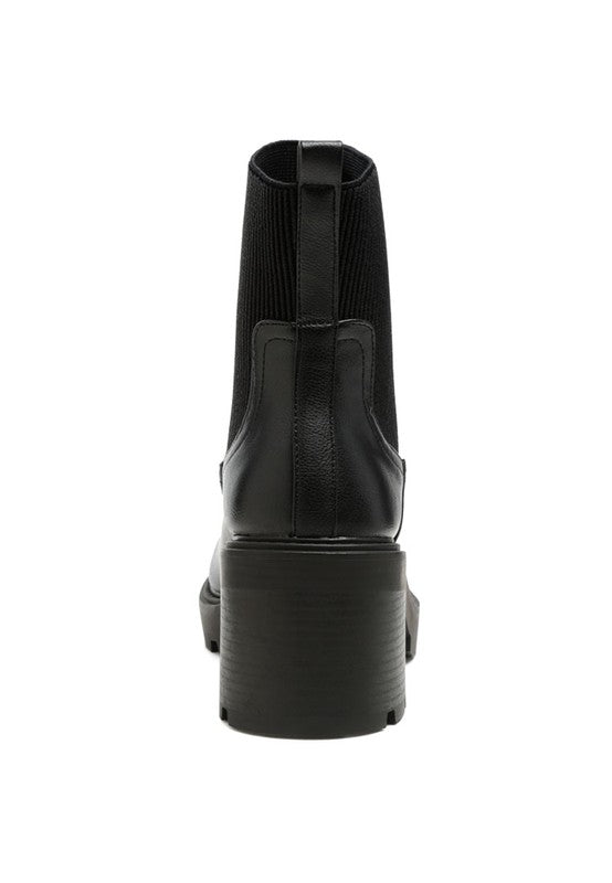 LIAM BLACK SOCK CHUNKY CHELSEA BOOTS - Tigbul's Variety Fashion Shop