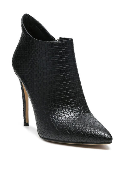 LOLITA WOVEN TEXTURE STILETTO BOOT - Tigbul's Variety Fashion Shop