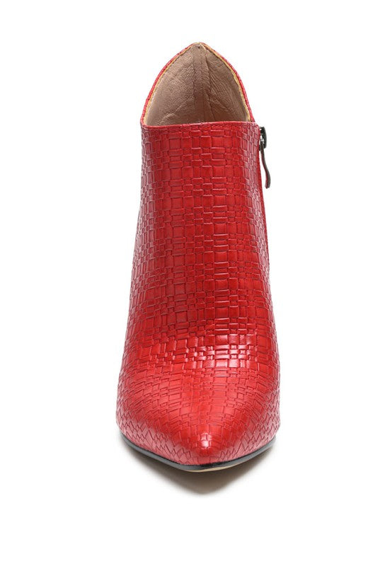 LOLITA WOVEN TEXTURE STILETTO BOOT - Tigbul's Variety Fashion Shop