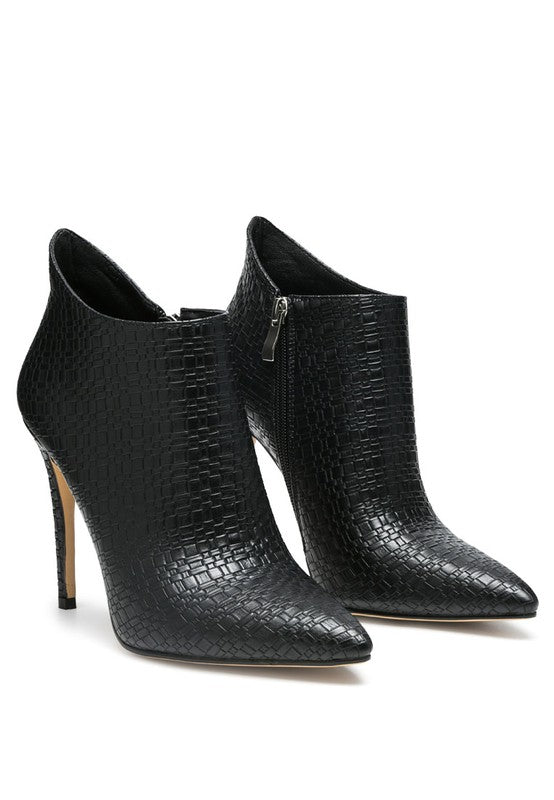 LOLITA WOVEN TEXTURE STILETTO BOOT - Tigbul's Variety Fashion Shop