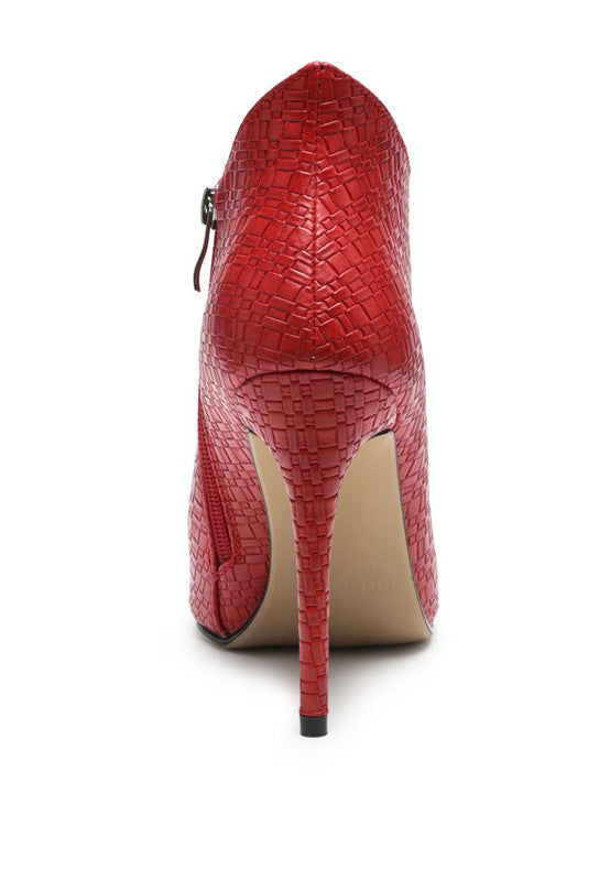 LOLITA WOVEN TEXTURE STILETTO BOOT - Tigbul's Variety Fashion Shop