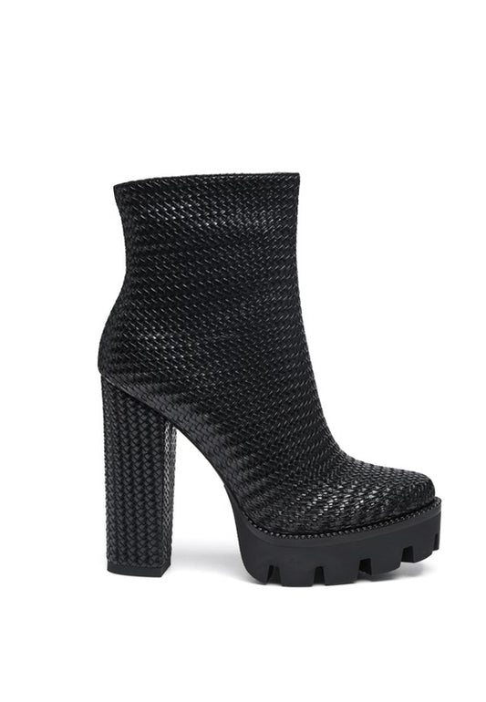 London Rag Solid Textured Block Heeled Boots - Tigbul's Variety Fashion Shop