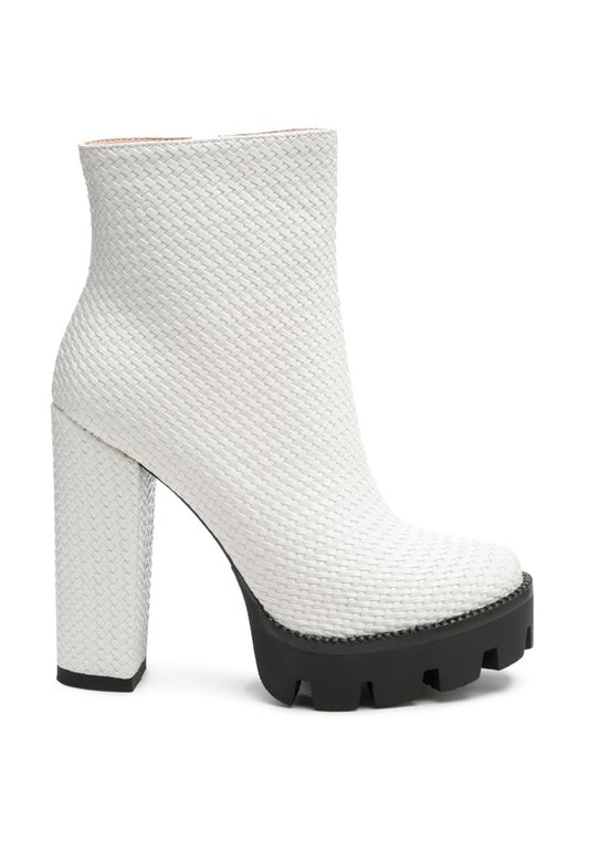 London Rag Solid Textured Block Heeled Boots - Tigbul's Variety Fashion Shop
