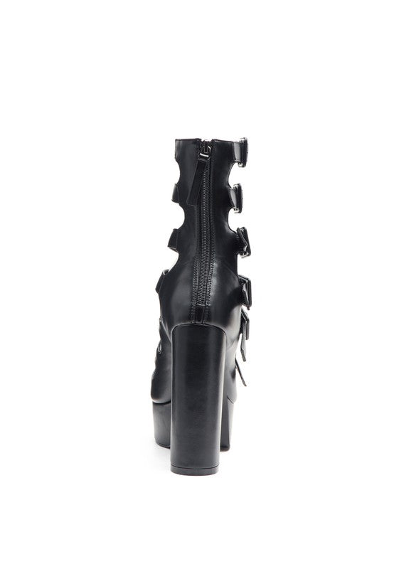 LONDON RAG SAROUCHI CAGED HIGH HEEL BUCKLE SANDAL - Tigbul's Variety Fashion Shop