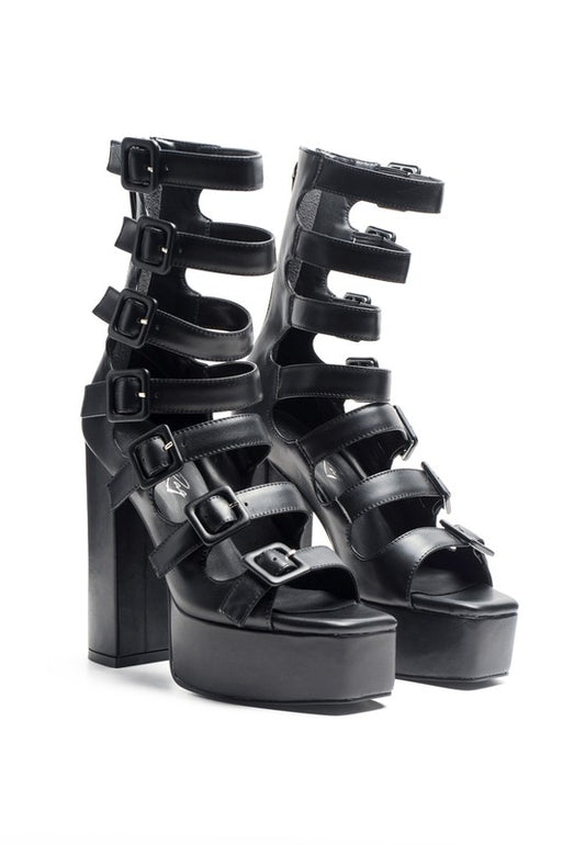 LONDON RAG SAROUCHI CAGED HIGH HEEL BUCKLE SANDAL - Tigbul's Variety Fashion Shop