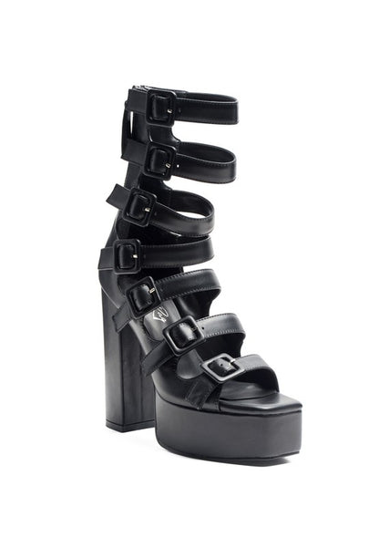 LONDON RAG SAROUCHI CAGED HIGH HEEL BUCKLE SANDAL - Tigbul's Variety Fashion Shop