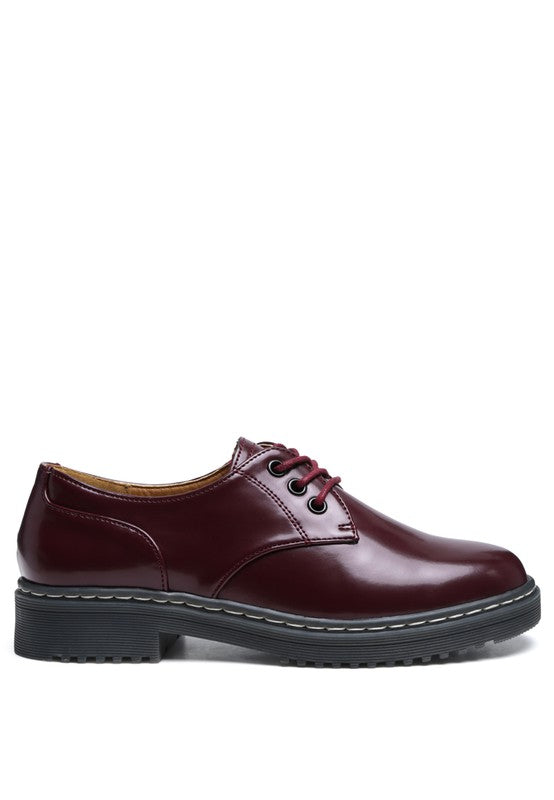 LONDON RAG SHANKS OXFORD PATENT PU SHOES - Tigbul's Variety Fashion Shop
