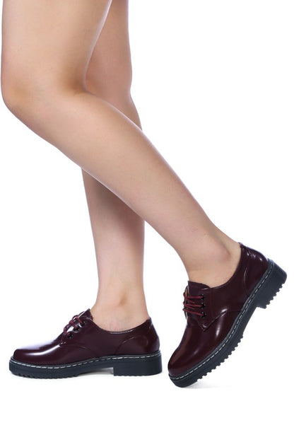 LONDON RAG SHANKS OXFORD PATENT PU SHOES - Tigbul's Variety Fashion Shop