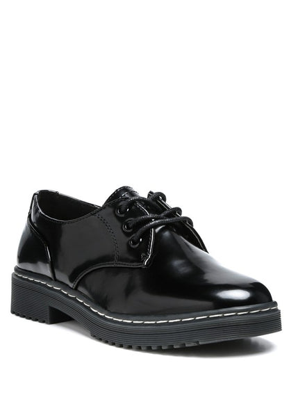 LONDON RAG SHANKS OXFORD PATENT PU SHOES - Tigbul's Variety Fashion Shop