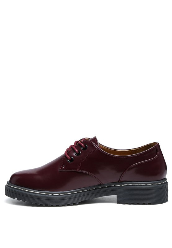 LONDON RAG SHANKS OXFORD PATENT PU SHOES - Tigbul's Variety Fashion Shop