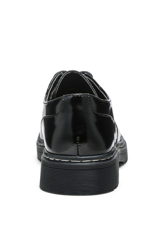 LONDON RAG SHANKS OXFORD PATENT PU SHOES - Tigbul's Variety Fashion Shop