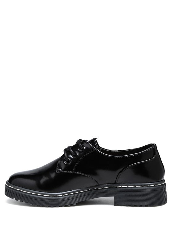 LONDON RAG SHANKS OXFORD PATENT PU SHOES - Tigbul's Variety Fashion Shop