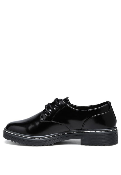 LONDON RAG SHANKS OXFORD PATENT PU SHOES - Tigbul's Variety Fashion Shop