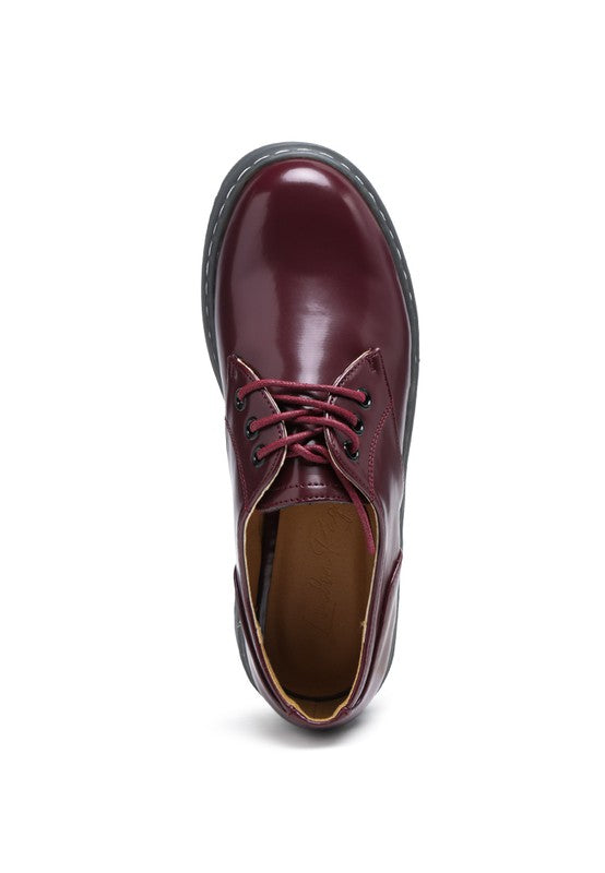 LONDON RAG SHANKS OXFORD PATENT PU SHOES - Tigbul's Variety Fashion Shop