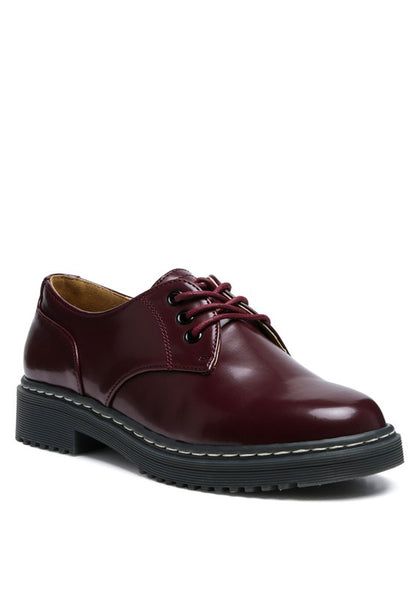 LONDON RAG SHANKS OXFORD PATENT PU SHOES - Tigbul's Variety Fashion Shop