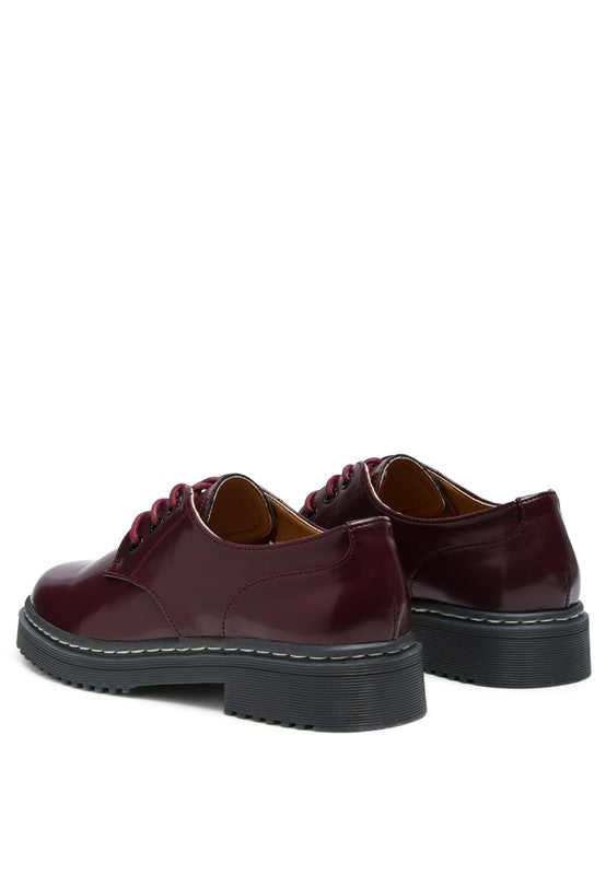 LONDON RAG SHANKS OXFORD PATENT PU SHOES - Tigbul's Variety Fashion Shop
