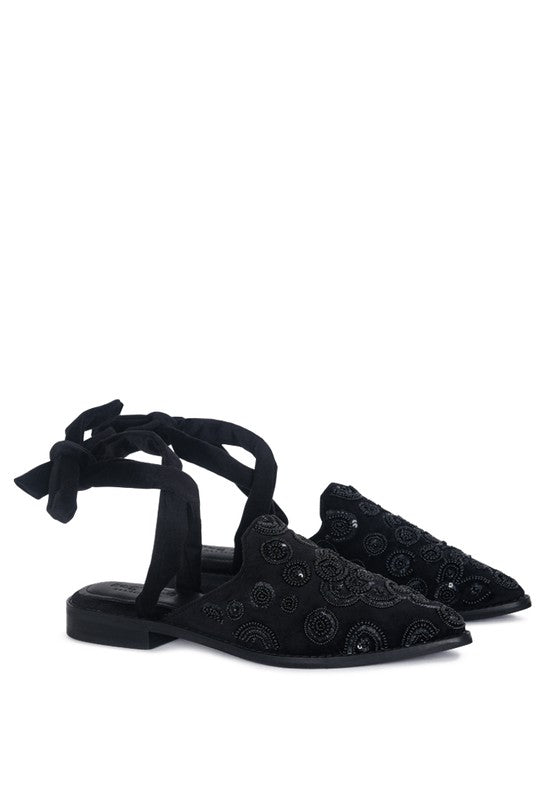 MANDE EMBROIDERED VELVET MULES - Tigbuls Variety Fashion