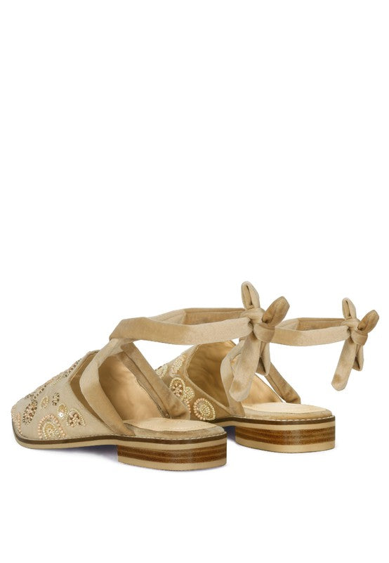 MANDE EMBROIDERED VELVET MULES - Tigbuls Variety Fashion