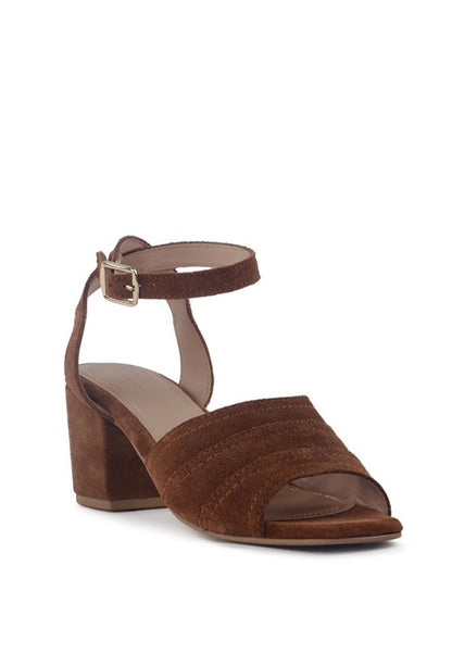 MON BEAU FINE SUEDE BLOCK HEELED SANDAL - Tigbuls Variety Fashion