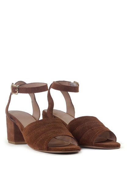 MON BEAU FINE SUEDE BLOCK HEELED SANDAL - Tigbuls Variety Fashion