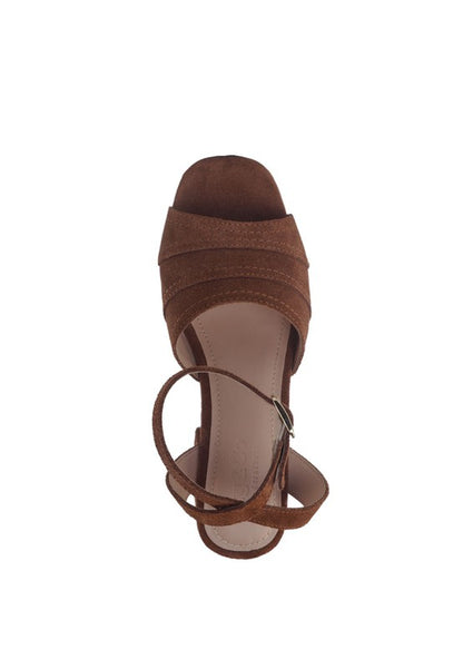 MON BEAU FINE SUEDE BLOCK HEELED SANDAL - Tigbuls Variety Fashion