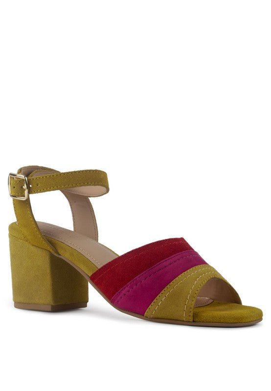 MON BEAU FINE SUEDE BLOCK HEELED SANDAL - Tigbuls Variety Fashion