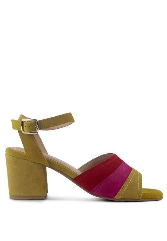 MON BEAU FINE SUEDE BLOCK HEELED SANDAL - Tigbuls Variety Fashion