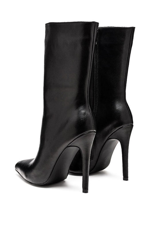 NAGINI Over Ankle Pointed Toe High Heeled Boot - Tigbul's Variety Fashion Shop