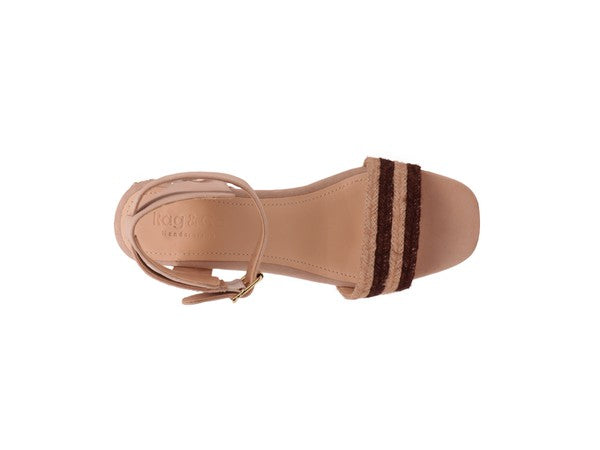 RAYNA BLUSH BRAIDED JUTE STRAP AND SUEDE SANDAL - Tigbuls Variety Fashion