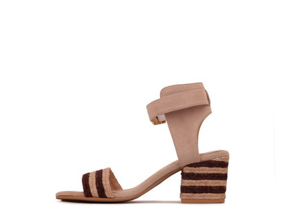 RAYNA BLUSH BRAIDED JUTE STRAP AND SUEDE SANDAL - Tigbuls Variety Fashion