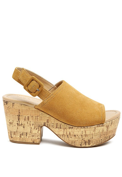 VENDELA LEATHER SLINGBACK PLATFORM SANDAL IN TAN - Tigbuls Variety Fashion