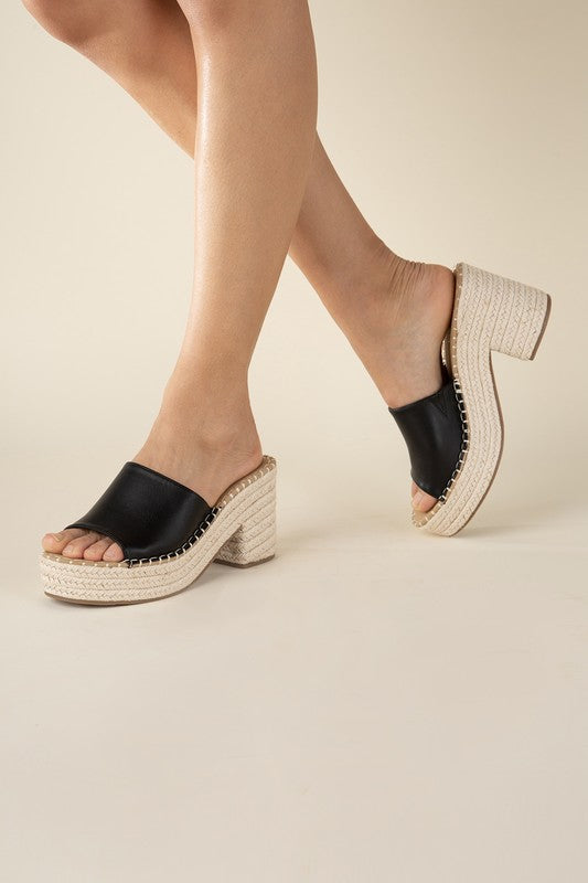 LOCK-1 Espadrille Mule Heels - Tigbuls Variety Fashion