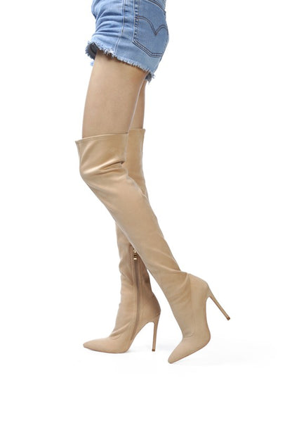 Tilera Stretch Over The Knee Stiletto Boots - Tigbuls Variety Fashion