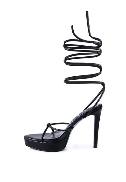 BONDAGE HIGH HEEL LACE UP SANDALS - Tigbuls Variety Fashion