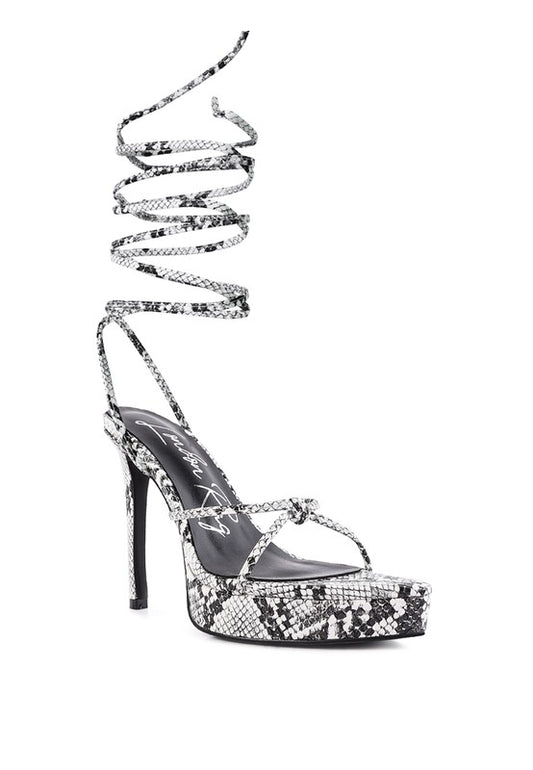 High Heel Lace Up Sandals - Tigbul's Variety Fashion Shop