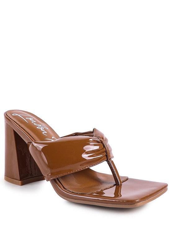 Phantom Ruched 3.5" High Heel Thong Sandals - Tigbul's Variety Fashion Shop