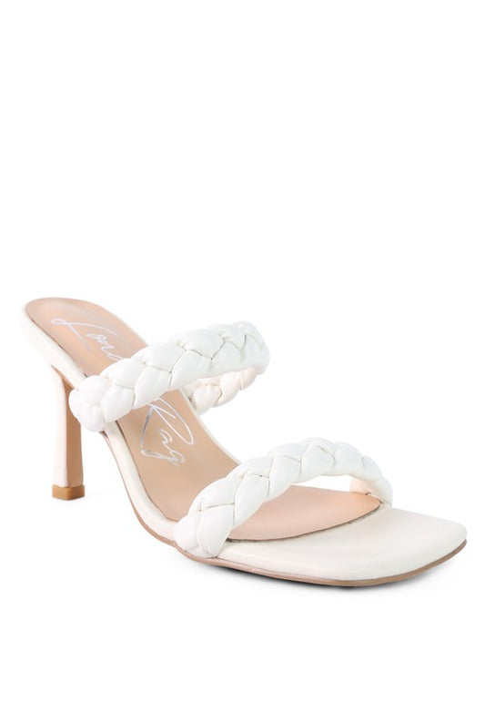 Beladona Braided Strap Mid Heel Sandals - Tigbul's Variety Fashion Shop