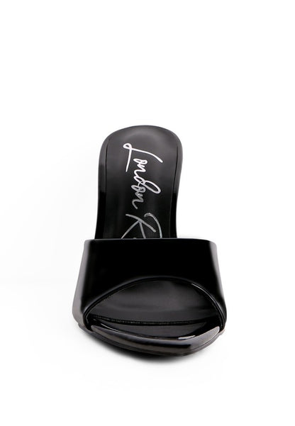 YULE BALL PATENT PU HIGH HEEL SANDALS - Tigbul's Variety Fashion Shop