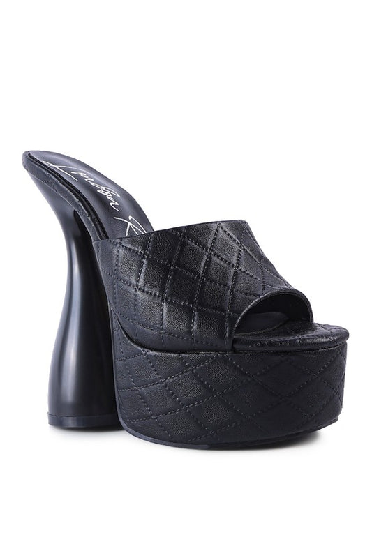 Quilted High Heel Platform Sandals - Tigbul's Variety Fashion Shop
