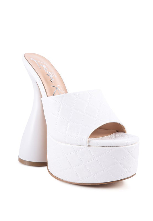 OOMPH QUILTED HIGH HEELED PLATFORM SANDALS - Tigbuls Variety Fashion