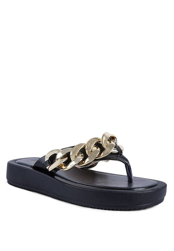 Zing Link Chain Thong Flats - Tigbuls Variety Fashion