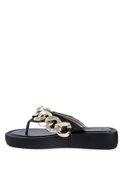 Zing Link Chain Thong Flats - Tigbuls Variety Fashion